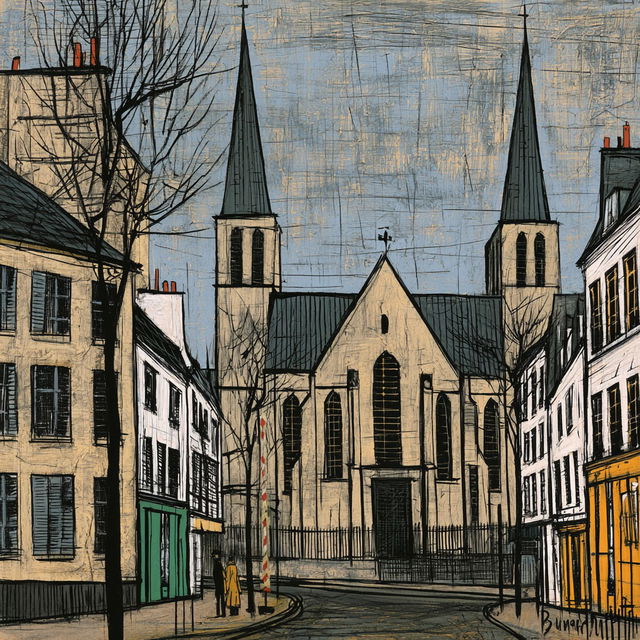 Bernard Buffet style, Midjourney V8.2, render 2 of 4