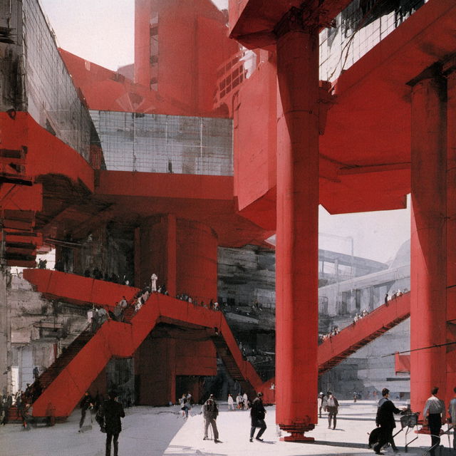 Bernard Tschumi style, Midjourney V8.2, render 2 of 4