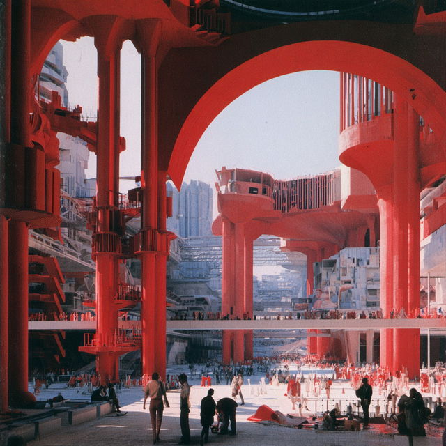 Bernard Tschumi style, Midjourney V8.2, render 4 of 4