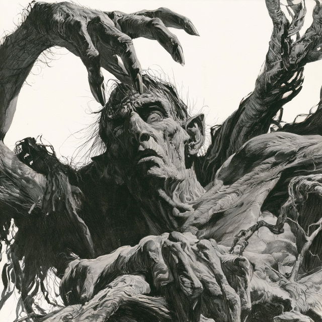 Bernie Wrightson style, Midjourney V8.2, render 2 of 4