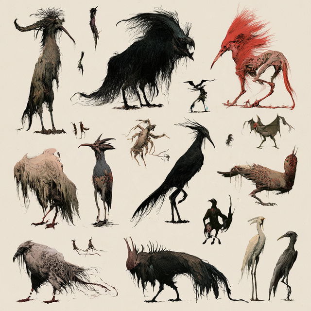 Bestiary style, Midjourney V8.2, render 3 of 4