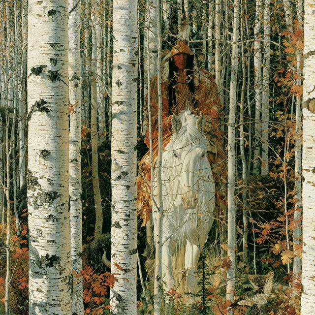 Bev Doolittle style, Midjourney V8.2, render 2 of 4