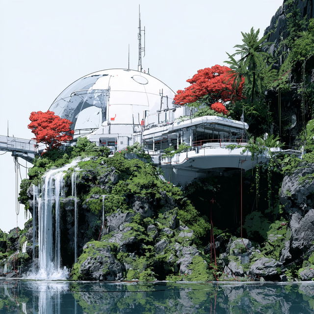 Chromefall Terraces style, Midjourney V8.2, render 4 of 4
