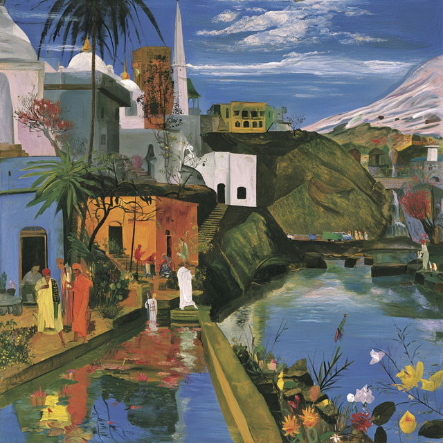 Bhupen Khakhar style, Midjourney V8.2, render 2 of 4