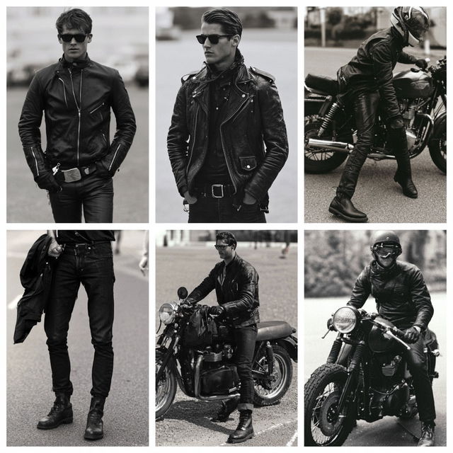 Biker fashion style, Midjourney V8.2, render 4 of 4