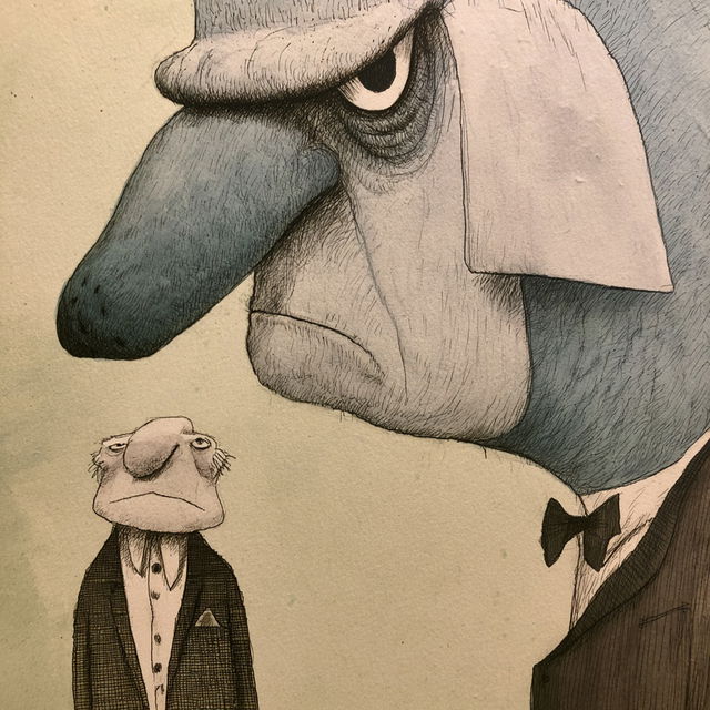 Bill Plympton style, Midjourney V8.2, render 1 of 4