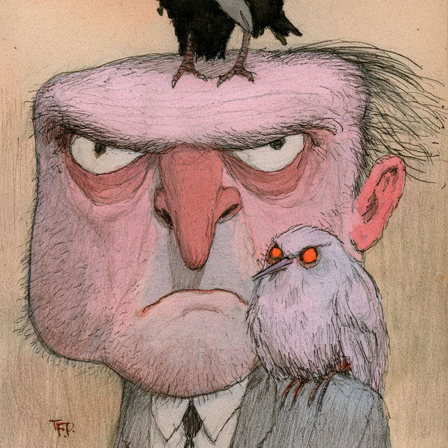 Bill Plympton style, Midjourney V8.2, render 3 of 4