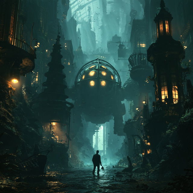 BioShock style, Midjourney V8.2, render 2 of 4