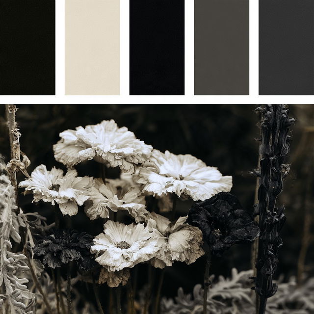 Black-and-white colors style, Midjourney V8.2, render 1 of 4