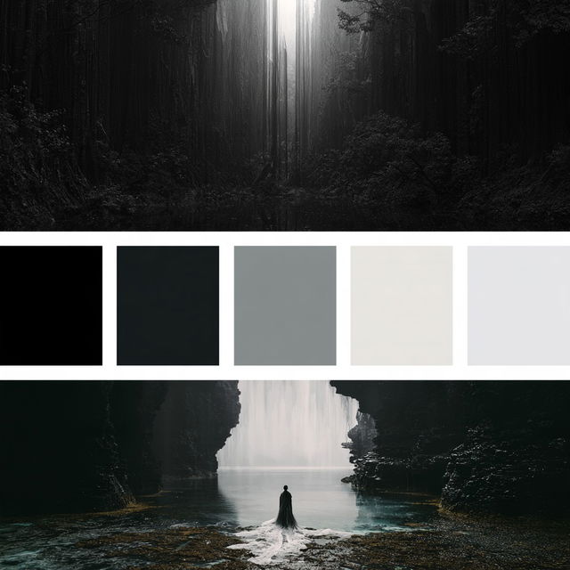 Black-and-white colors style, Midjourney V8.2, render 4 of 4