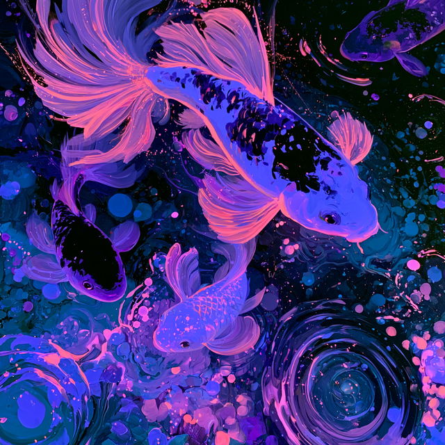 Blacklight paint style, Midjourney V8.2, render 2 of 4