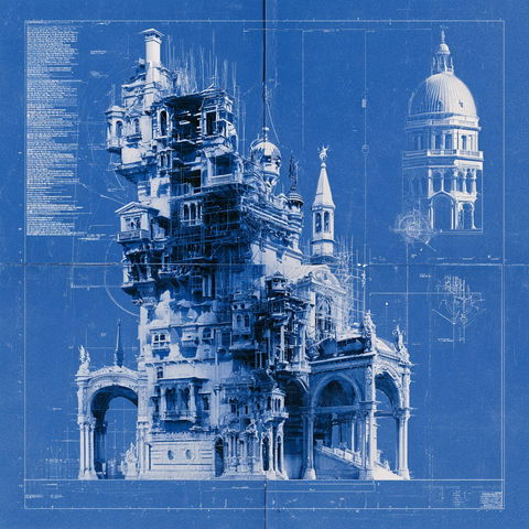 Blueprint style (Techniques), Midjourney V8.2