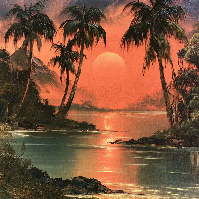 Bob Ross style, Midjourney V8.2, render 2 of 4