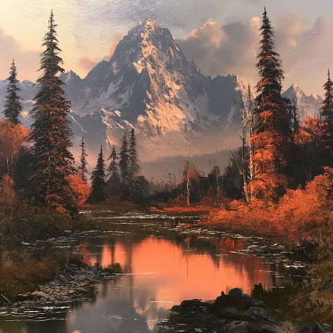 Bob Ross style (Painters), Midjourney V8.2