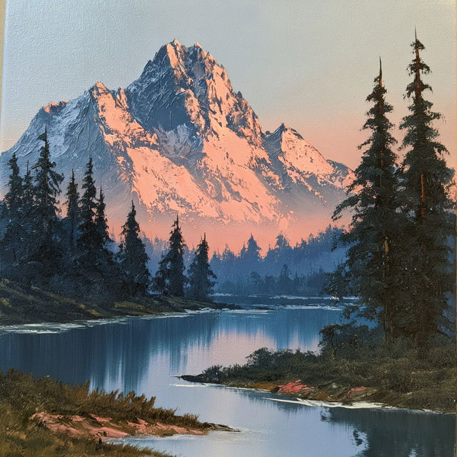 Bob Ross style, Midjourney V8.2, render 4 of 4