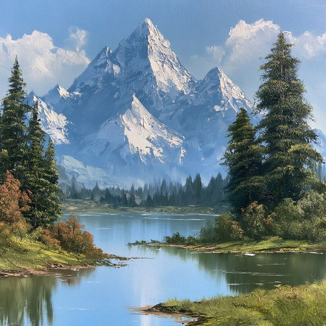 Bob Ross style, Midjourney V8.2, render 3 of 4