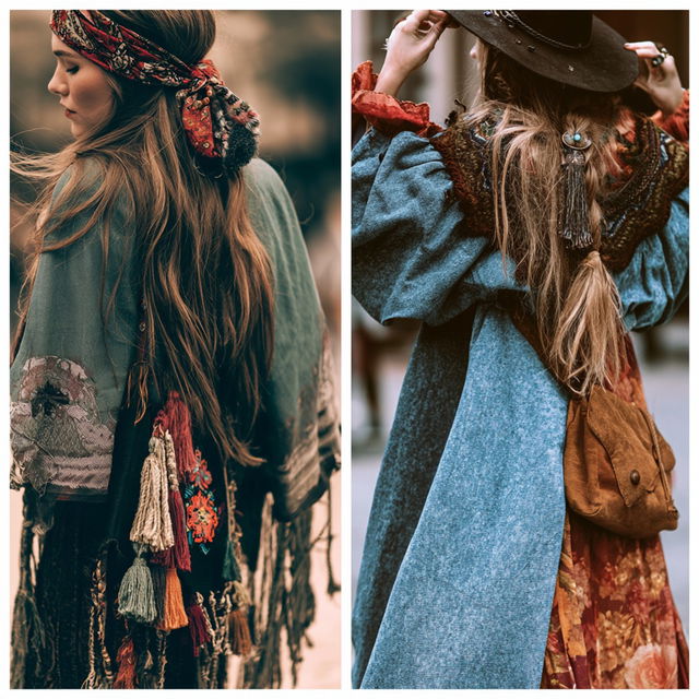 Boho fashion style, Midjourney V8.2, render 1 of 4
