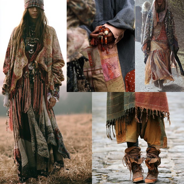 Boho fashion style, Midjourney V8.2, render 3 of 4