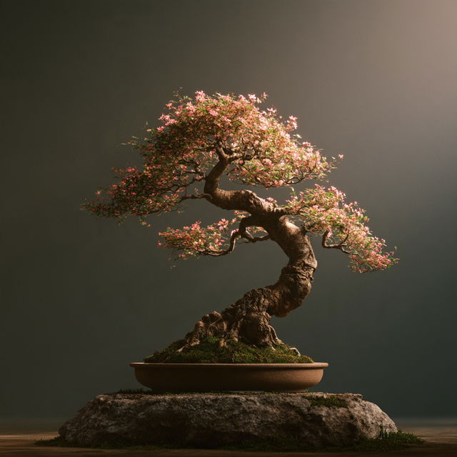 Bonsai style, Midjourney V8.2, render 4 of 4