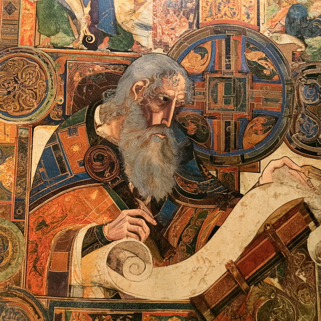 Book of Kells style, Midjourney V8.2, render 4 of 4