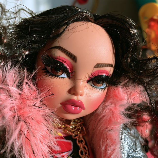 Bratz doll style, Midjourney V8.2, render 1 of 4
