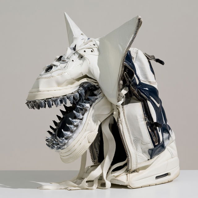 Brian Jungen style, Midjourney V8.2, render 1 of 4