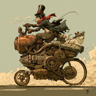 Brian Kesinger style, Midjourney V8.2, render 2 of 4
