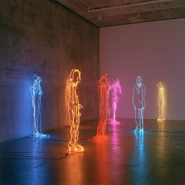 Bruce Nauman style, Midjourney V8.2, render 3 of 4