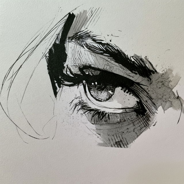 Brush pen drawing style, Midjourney V8.2, render 3 of 4