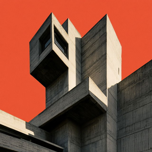 Brutalism style, Midjourney V8.2, render 3 of 4