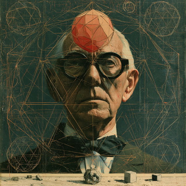 Buckminster Fuller style, Midjourney V8.2, render 3 of 4