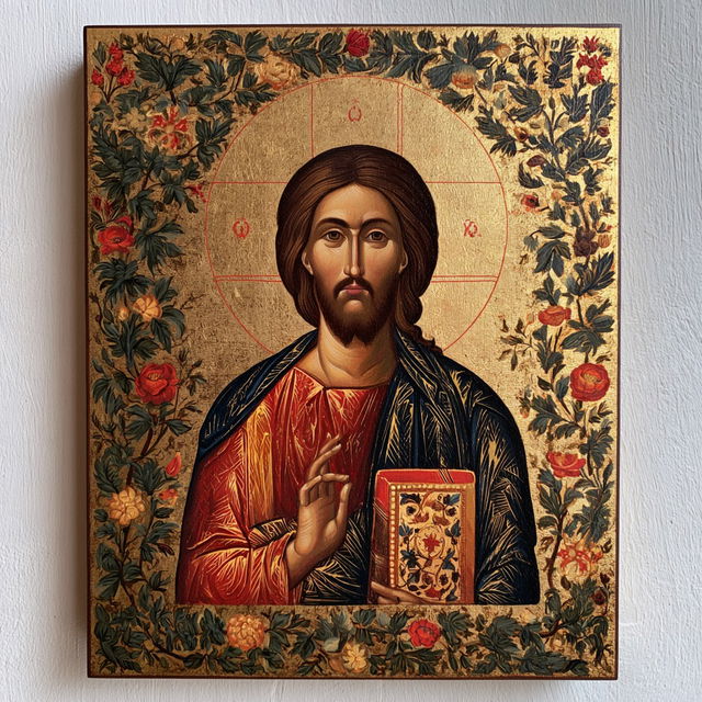 Byzantine icon style, Midjourney V8.2, render 1 of 4