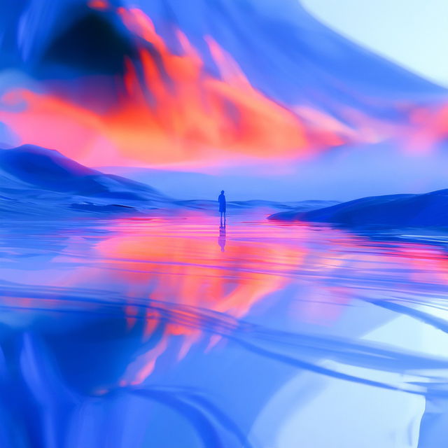 Electric Water Duotone style, Midjourney V8.2, render 1 of 4