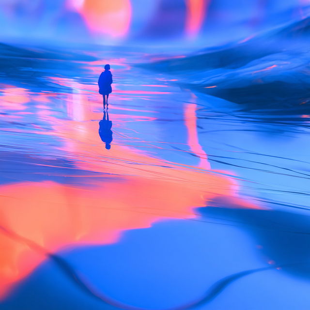 Electric Water Duotone style, Midjourney V8.2, render 4 of 4