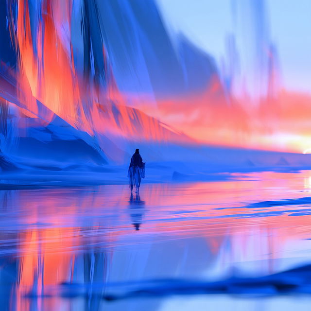 Electric Water Duotone style, Midjourney V8.2, render 3 of 4
