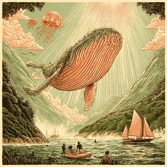 Coralbeam Woodcut style, Midjourney V8.2, render 4 of 4