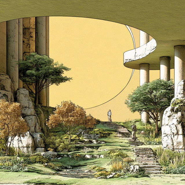Lime Lithoterrace style, Midjourney V8.2, render 1 of 4