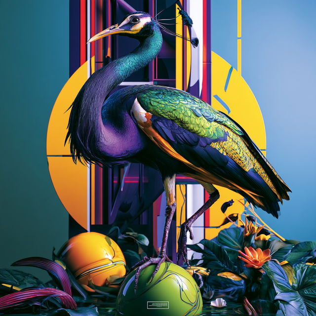 Peacock Lamella style, Midjourney V8.2, render 3 of 4