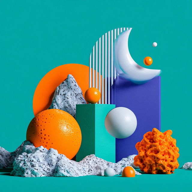 Sculptural Chromapilgrimage style, Midjourney V8.2, render 4 of 4