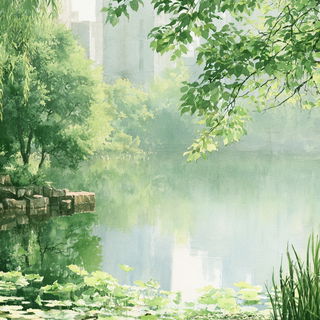 Pastoral Maskwater style, Midjourney V8.2, render 4 of 4
