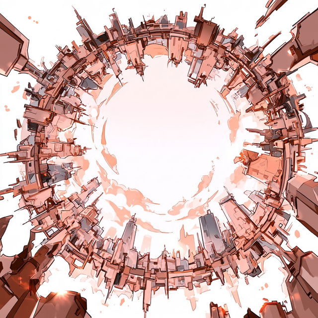 Salmoncel Mechscapes style, Midjourney V8.2, render 1 of 4