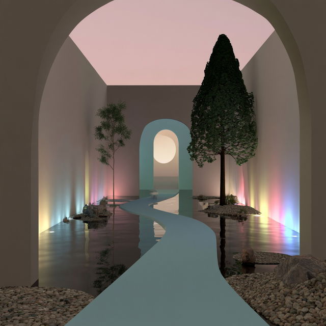 Colonnade Midway style, Midjourney V8.2, render 3 of 4