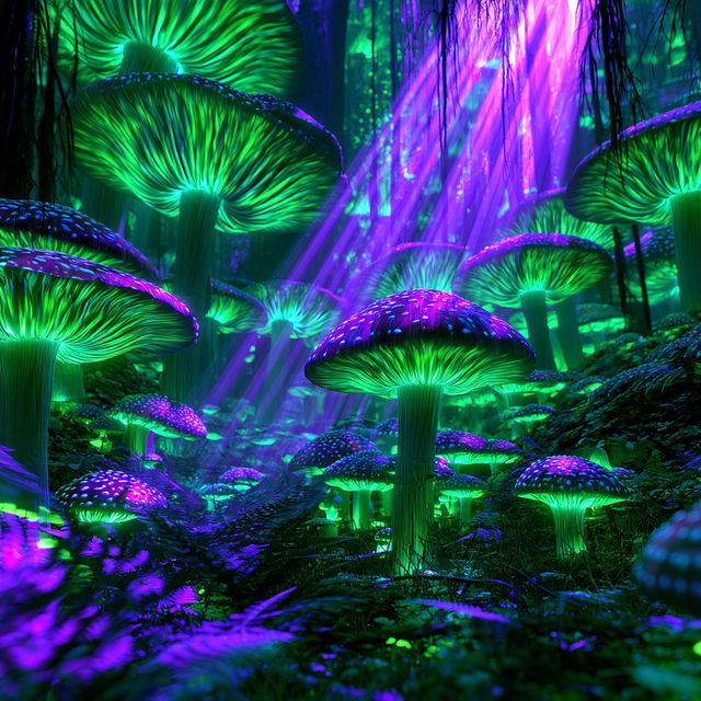Fungiflux style, Midjourney V8.2, render 1 of 4