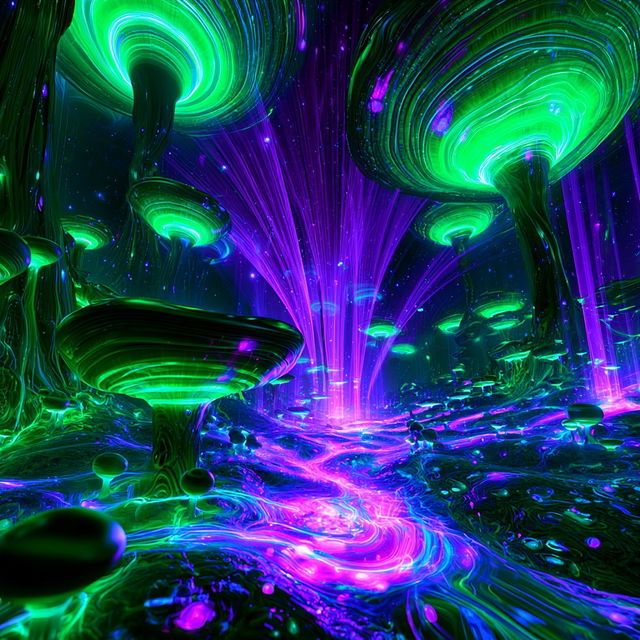 Fungiflux style, Midjourney V8.2, render 3 of 4