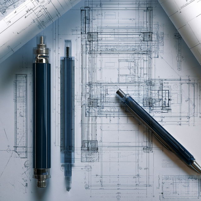 CAD drawing style, Midjourney V8.2, render 3 of 4