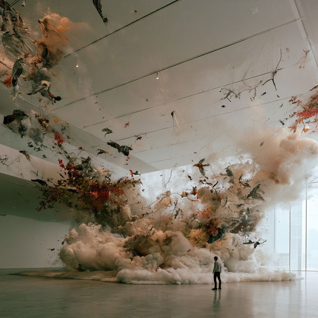 Cai Guo-Qiang style, Midjourney V8.2, render 3 of 4