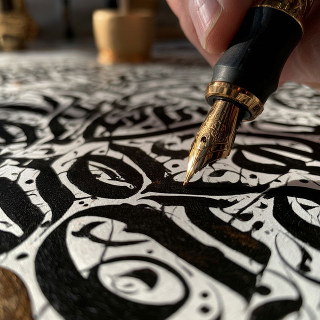 Calligraphy style, Midjourney V8.2, render 1 of 4