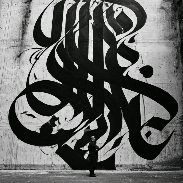 Calligraphy style, Midjourney V8.2, render 3 of 4