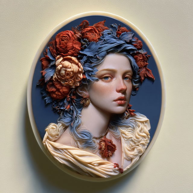 Cameo style, Midjourney V8.2, render 2 of 4
