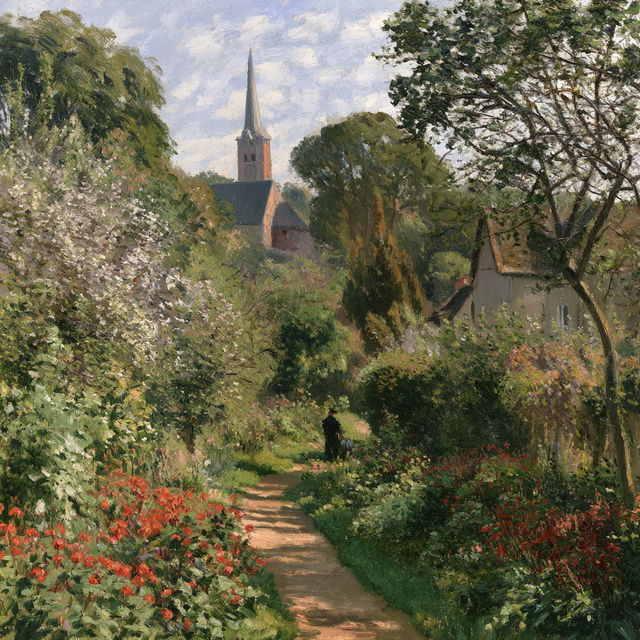 Camille Pissarro style, Midjourney V8.2, render 1 of 4